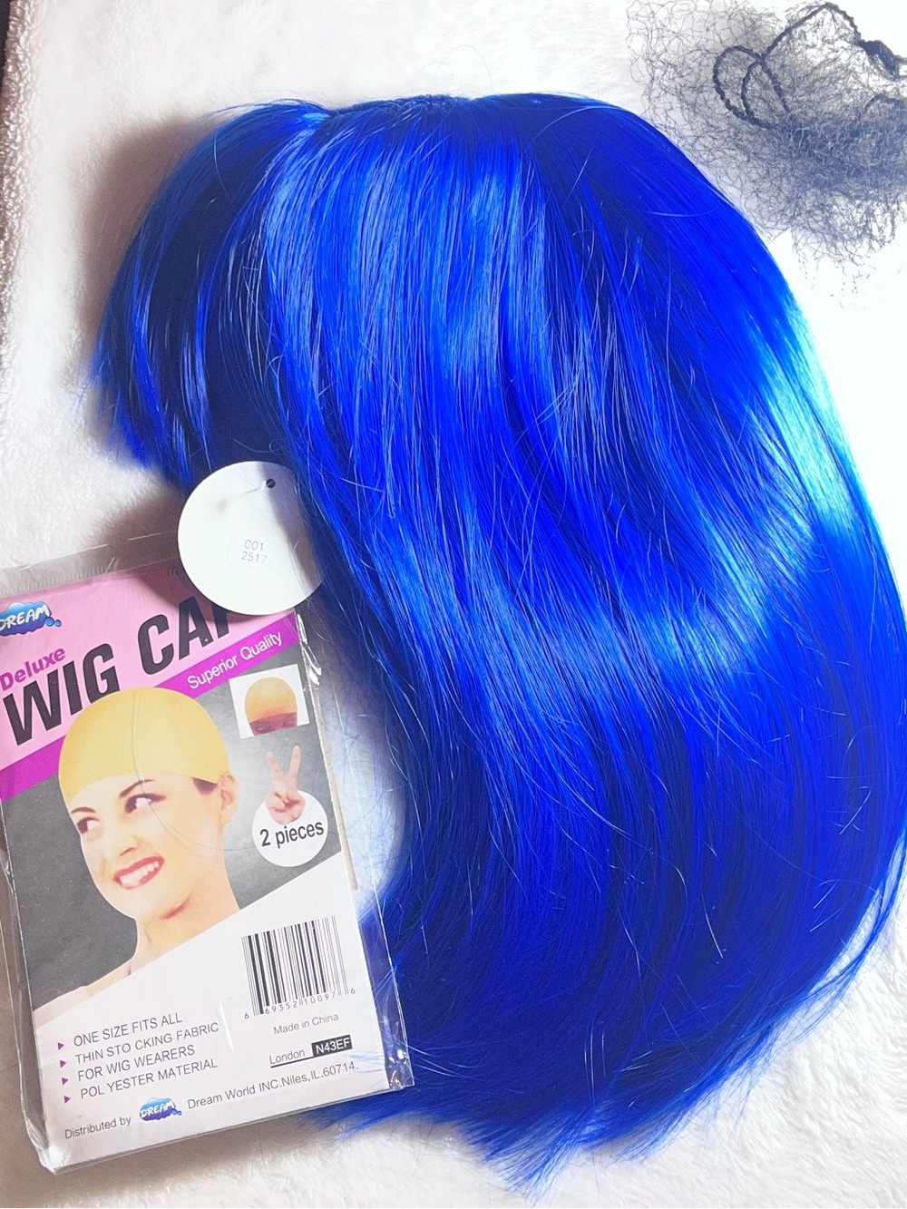 Royal Blue Cosplay Wig (Style 001 Color 2517) & Dream Deluxe Wig Cap Bundle